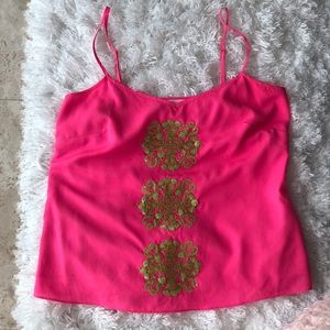 Lilly Pulitzer sz sm pink with green tank top